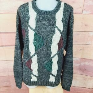 𝅺Vintage oversized grandpa sweater cable knit